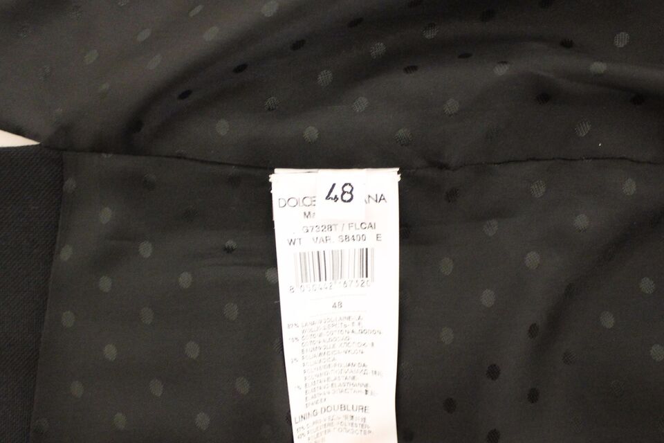 Dolce &amp; Gabbana Zwarte Wollen Zijden Stretch Jurk Vest Blazer