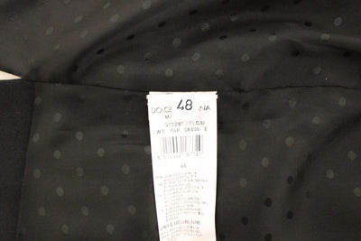 Dolce &amp; Gabbana Zwarte Wollen Zijden Stretch Jurk Vest Blazer