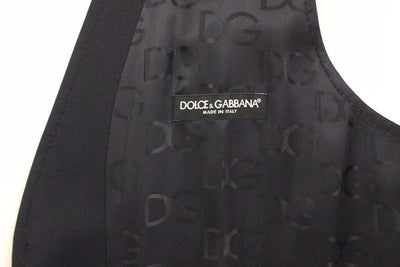 Dolce &amp; Gabbana Grijs Gestreept Wollen Zijden Jurk Vest Gilet