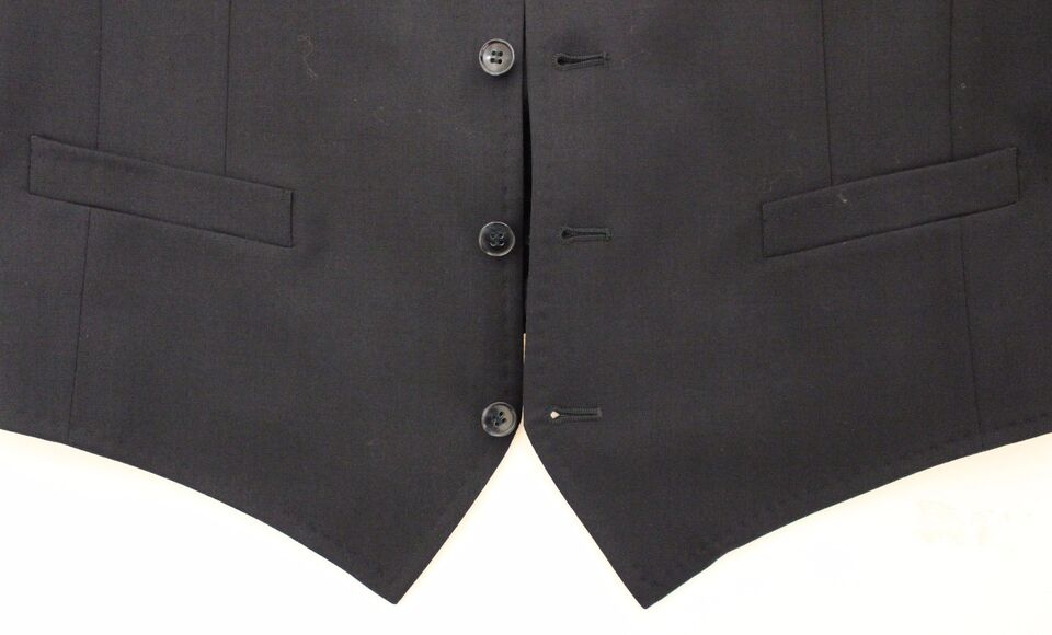 Dolce &amp; Gabbana Grijs Gestreept Wollen Zijden Jurk Vest Gilet
