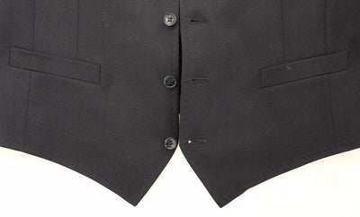 Dolce &amp; Gabbana Grijs Gestreept Wollen Zijden Jurk Vest Gilet