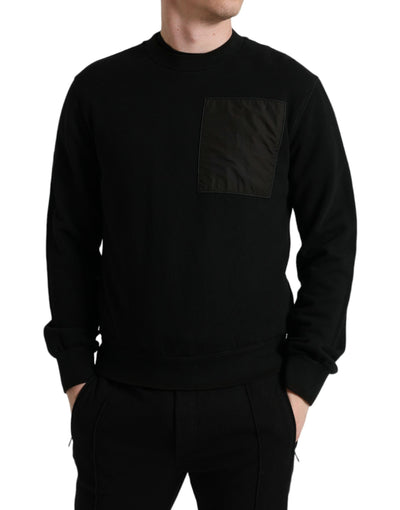 Dolce &amp; Gabbana Zwarte Katoenen Ronde Hals Heren Pullover Trui