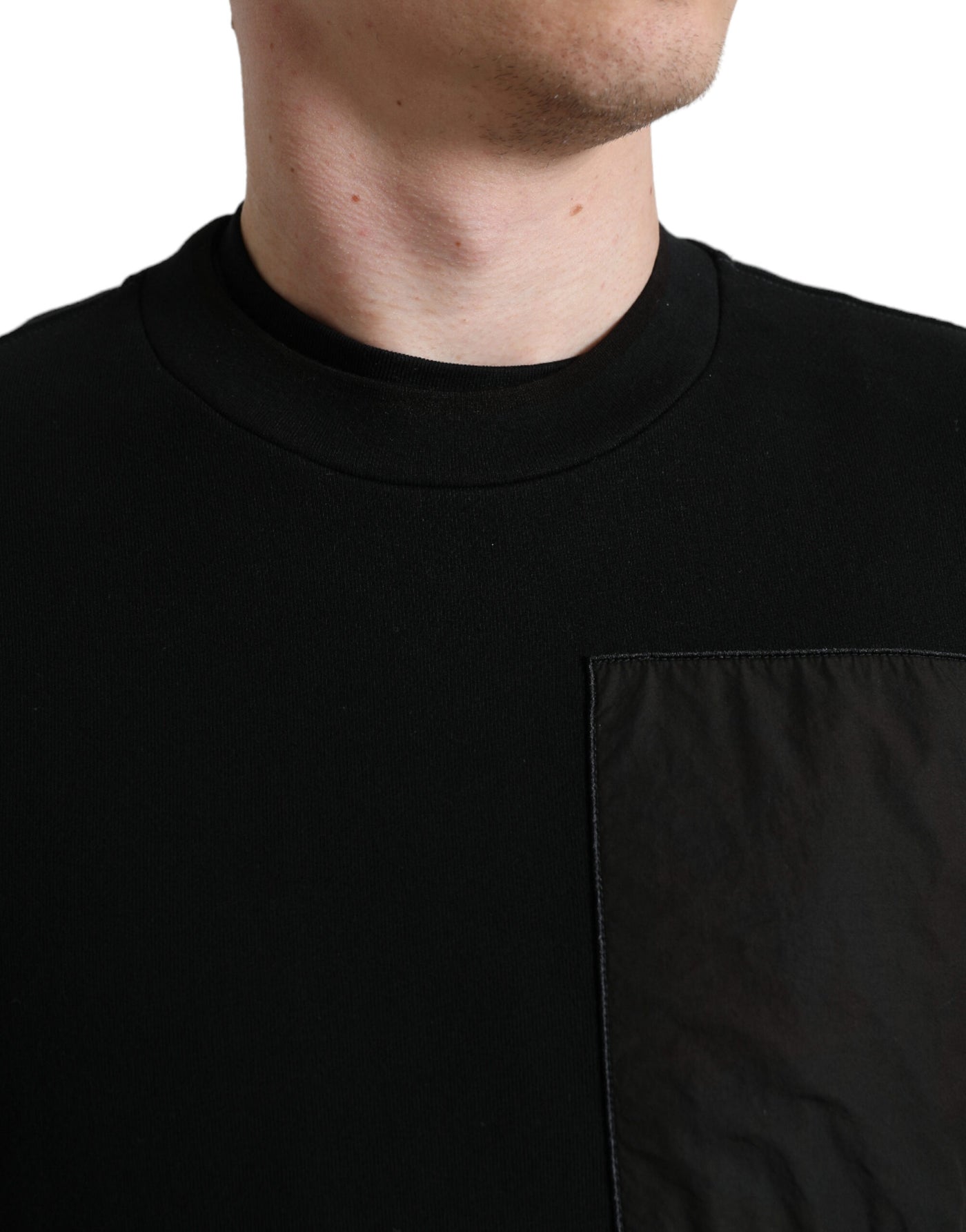 Dolce &amp; Gabbana Zwarte Katoenen Ronde Hals Heren Pullover Trui