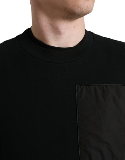 Dolce &amp; Gabbana Zwarte Katoenen Ronde Hals Heren Pullover Trui
