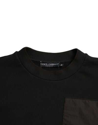 Dolce &amp; Gabbana Zwarte Katoenen Ronde Hals Heren Pullover Trui