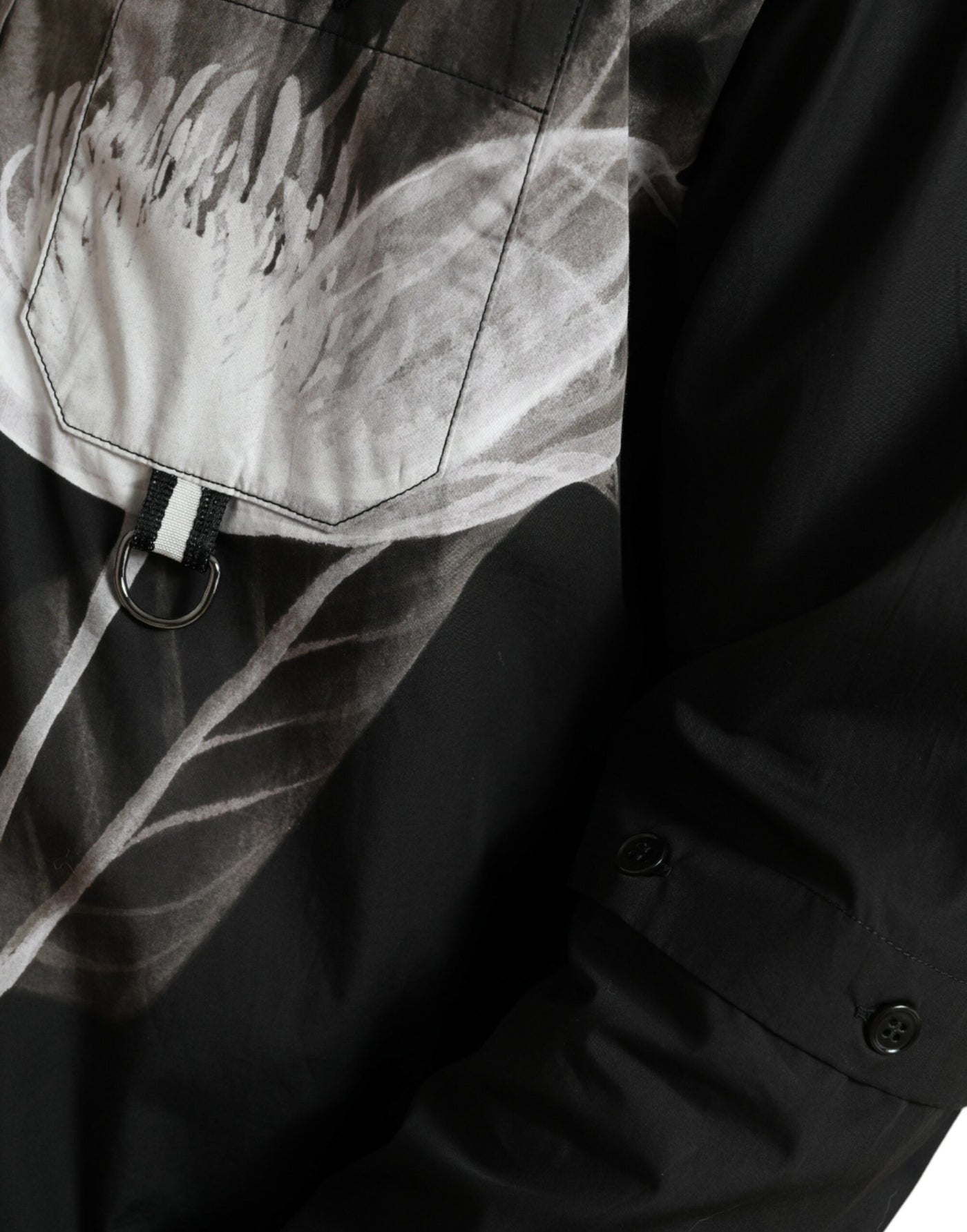 Chemise homme Dolce &amp; Gabbana en coton noir à fleurs et manches longues