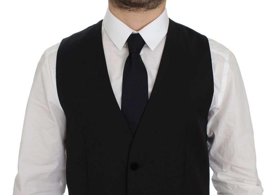 Gilet de soirée en laine noire Dolce &amp; Gabbana