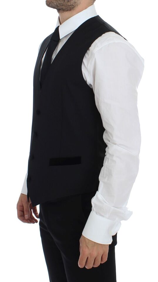 Gilet de soirée en laine noire Dolce &amp; Gabbana