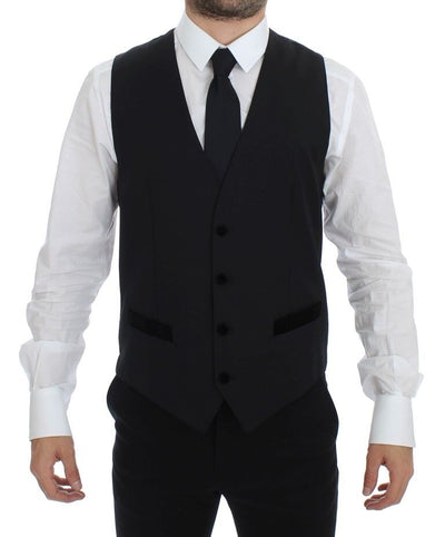 Gilet de soirée en laine noire Dolce &amp; Gabbana