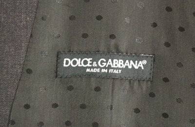 Dolce &amp; Gabbana Grijze Wollen Formele Jurk Vest Gilet Weste