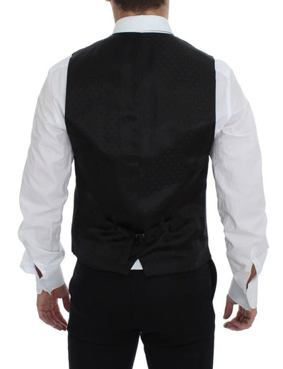 Dolce &amp; Gabbana Grijze Wollen Formele Jurk Vest Gilet Weste