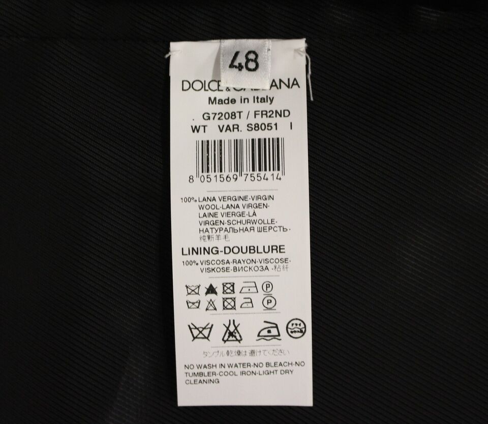 Gilet simple boutonnage en laine à rayures grises Dolce &amp; Gabbana