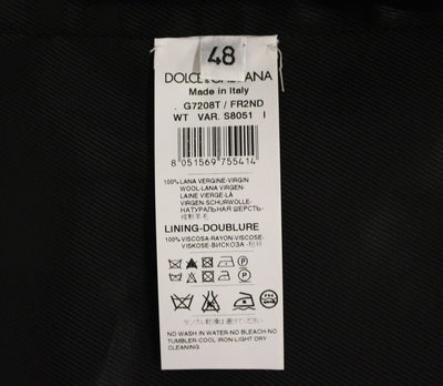 Gilet simple boutonnage en laine à rayures grises Dolce &amp; Gabbana