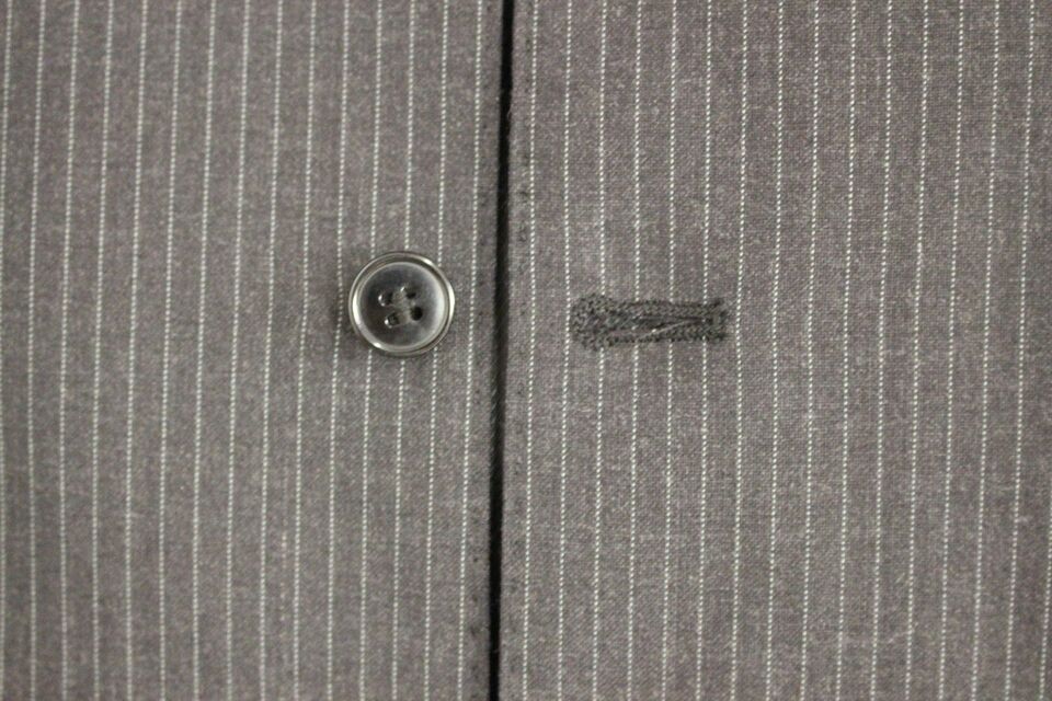 Gilet simple boutonnage en laine à rayures grises Dolce &amp; Gabbana