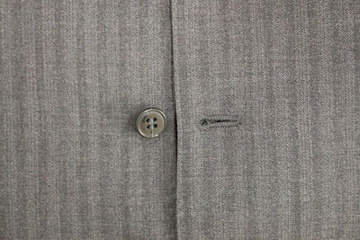 Gilet simple boutonnage en laine à rayures grises Dolce &amp; Gabbana