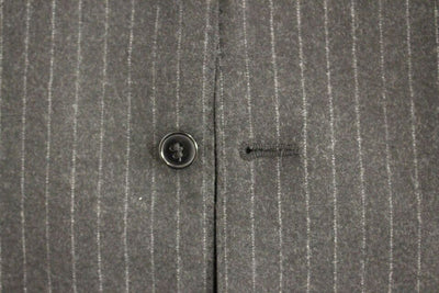 Dolce & Gabbana Gray Striped Wool Logo Vest Gilet Vests