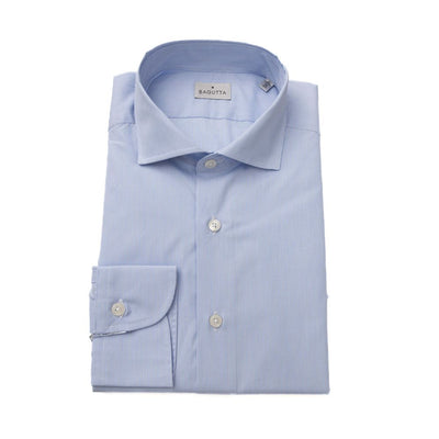 Chemise homme en coton bleu clair Bagutta