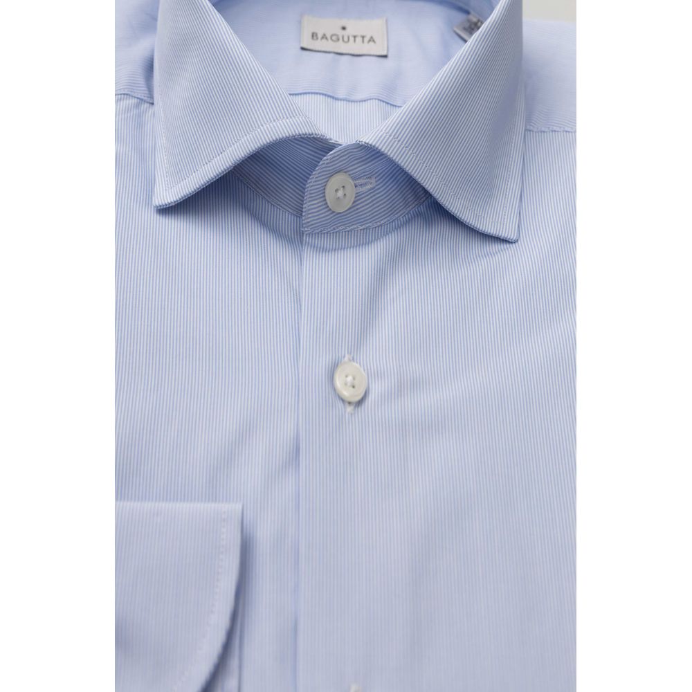 Chemise homme en coton bleu clair Bagutta