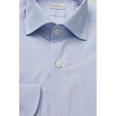 Chemise homme en coton bleu clair Bagutta