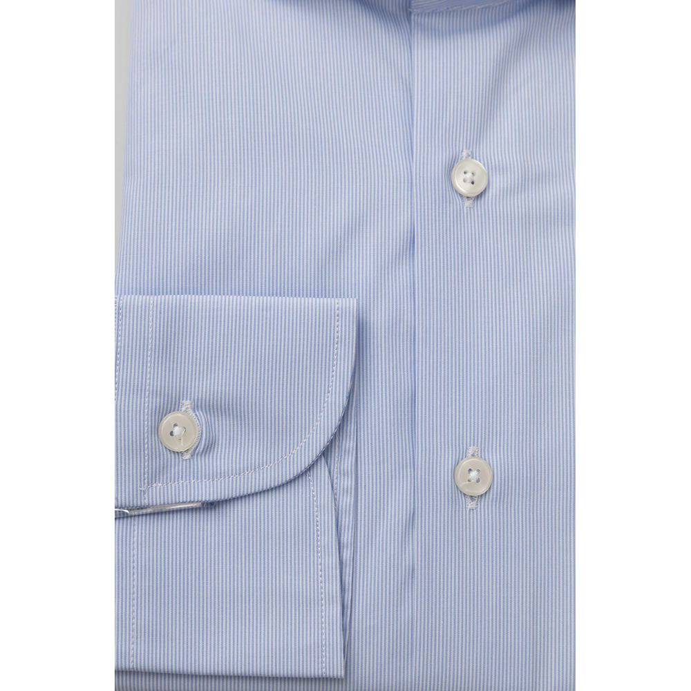 Chemise homme en coton bleu clair Bagutta