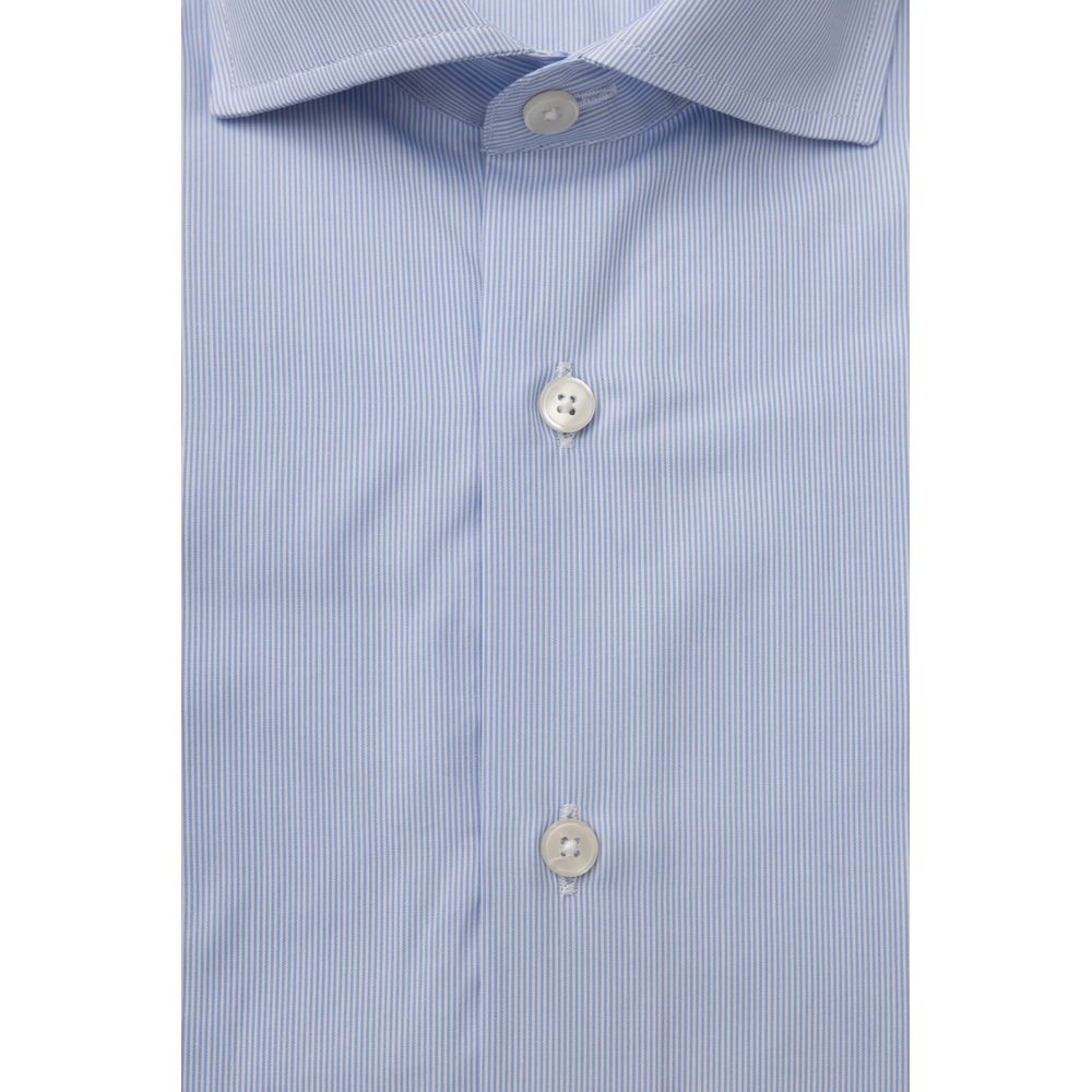 Chemise homme en coton bleu clair Bagutta