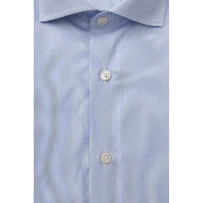 Chemise homme en coton bleu clair Bagutta