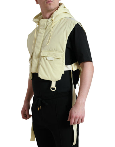 Veste de sport à capuche en nylon jaune Dolce &amp; Gabbana