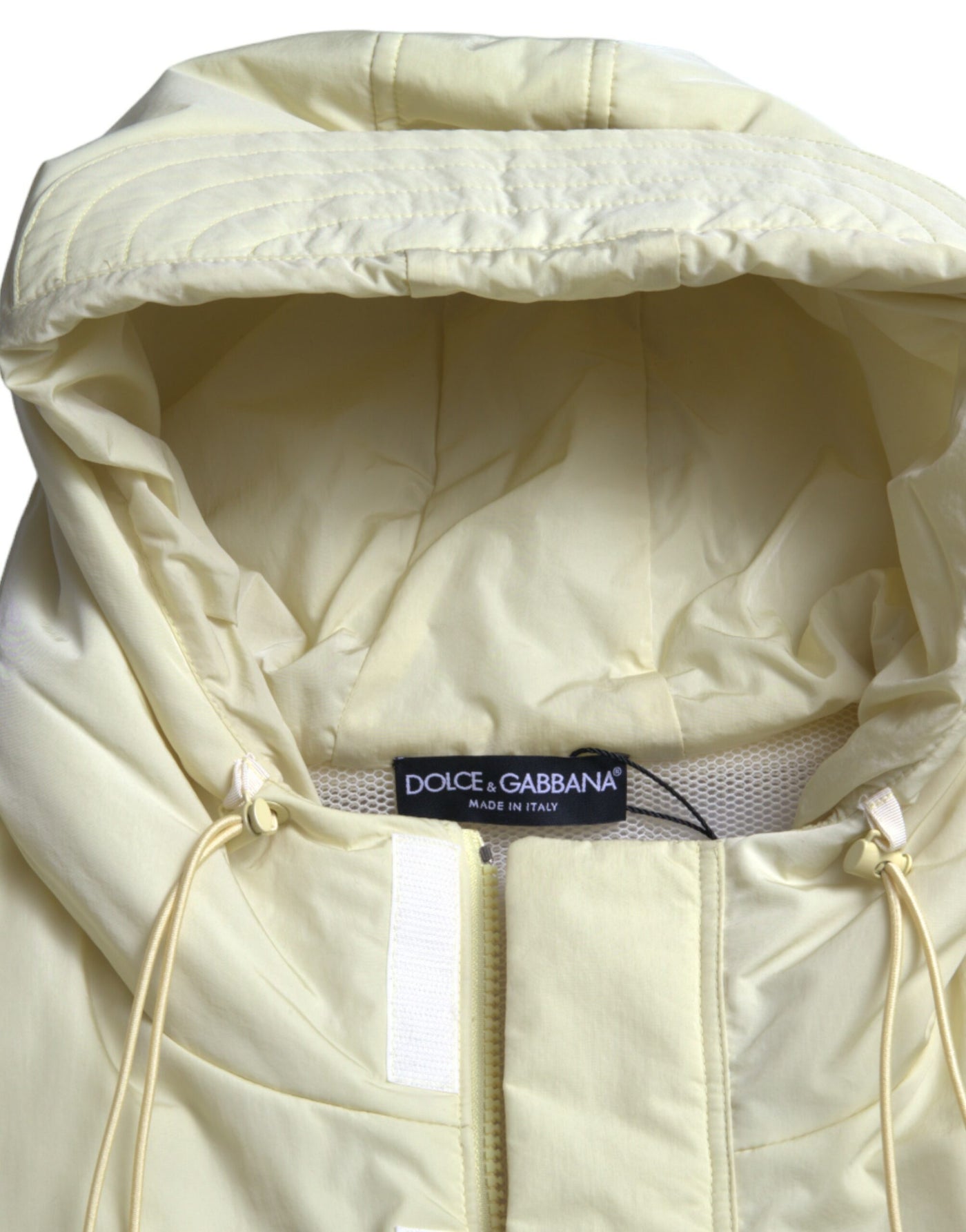 Veste de sport à capuche en nylon jaune Dolce &amp; Gabbana