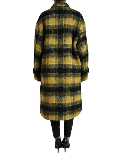 Dolce &amp; Gabbana Geel Geruite Lange Mouwen Casual Jas