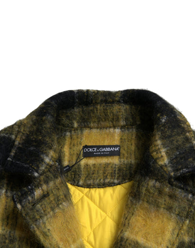 Dolce &amp; Gabbana Geel Geruite Lange Mouwen Casual Jas
