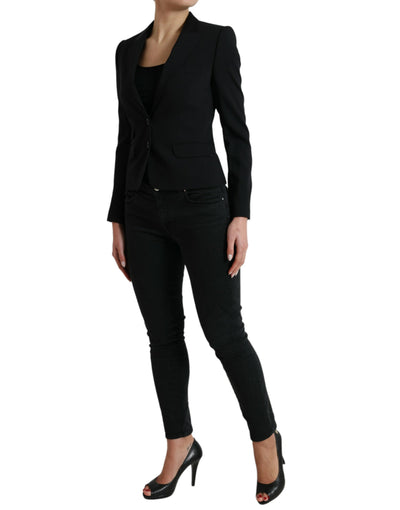 Dolce &amp; Gabbana - Veste blazer simple boutonnage en laine noire
