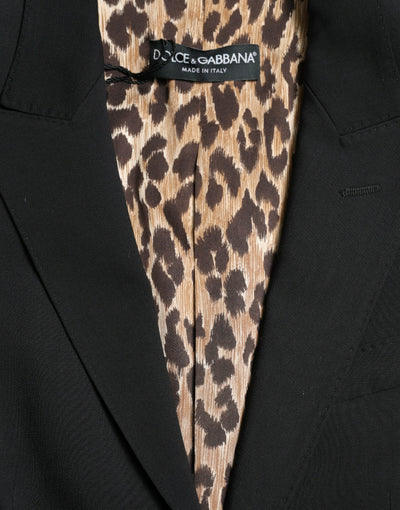 Dolce &amp; Gabbana - Veste blazer simple boutonnage en laine noire