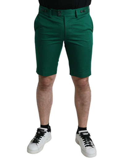 Bermuda homme en coton stretch vert foncé Dolce &amp; Gabbana