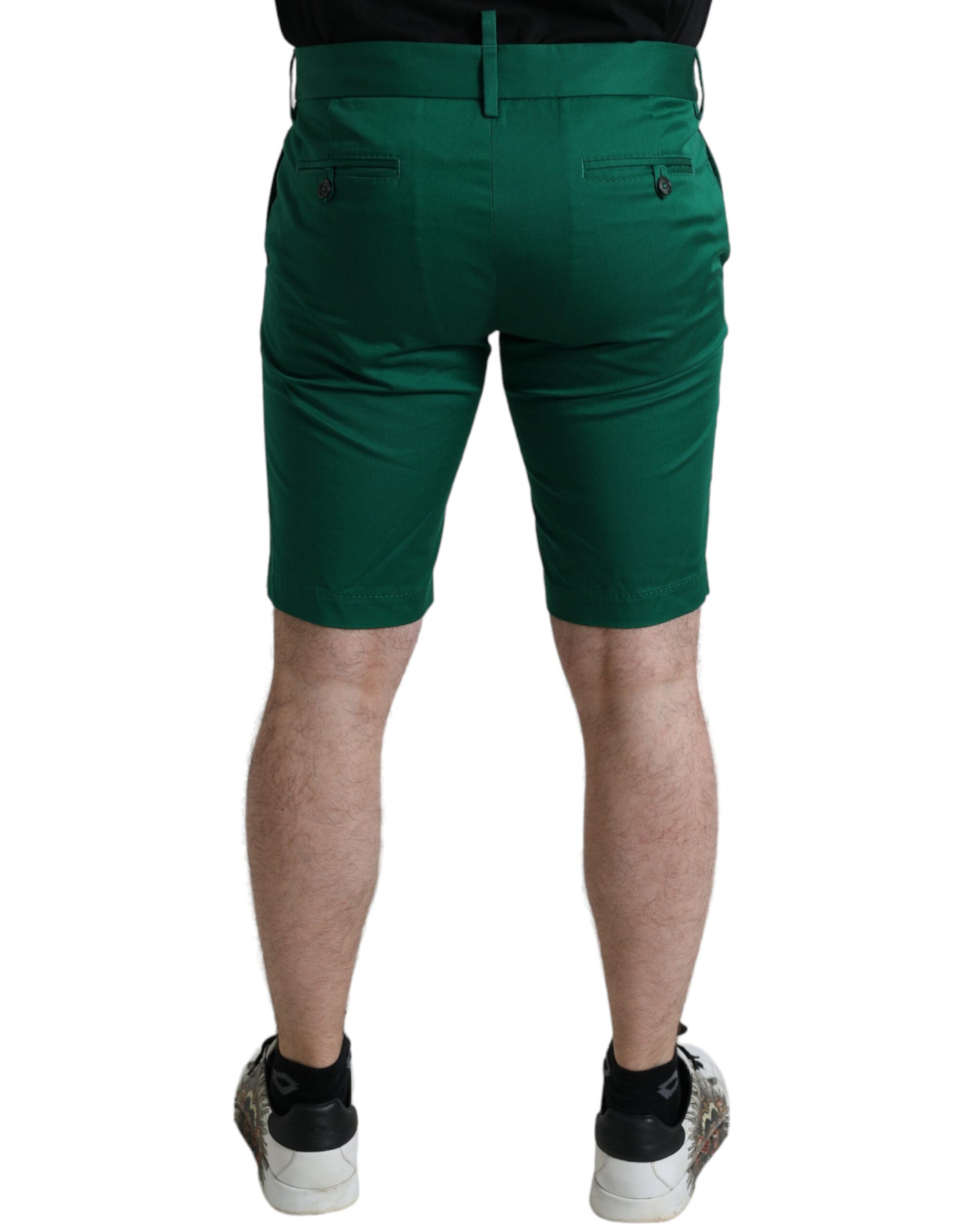 Bermuda homme en coton stretch vert foncé Dolce &amp; Gabbana