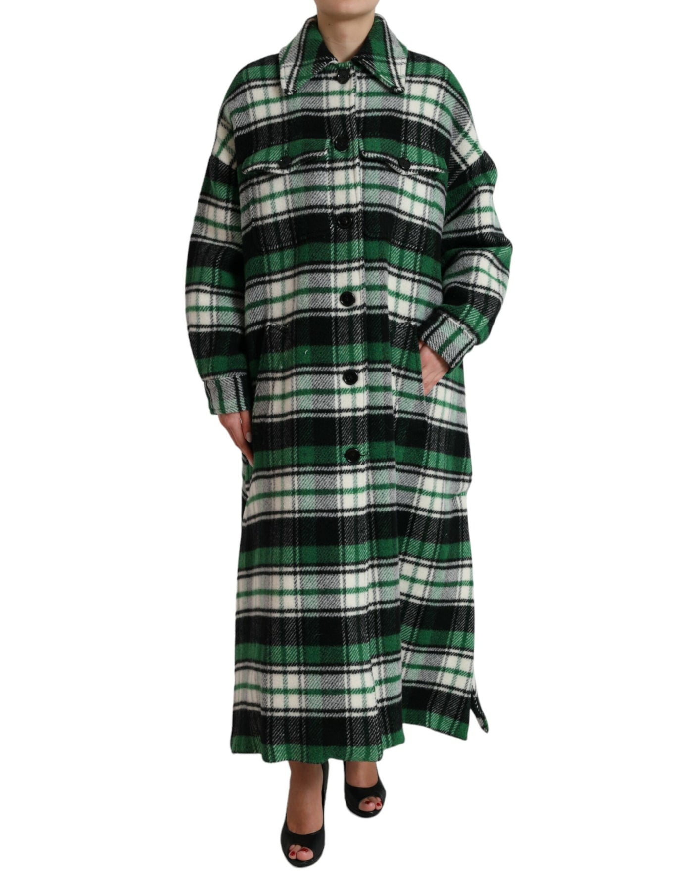 Dolce &amp; Gabbana Groen Geruit Lange Mouwen Casual Jasje
