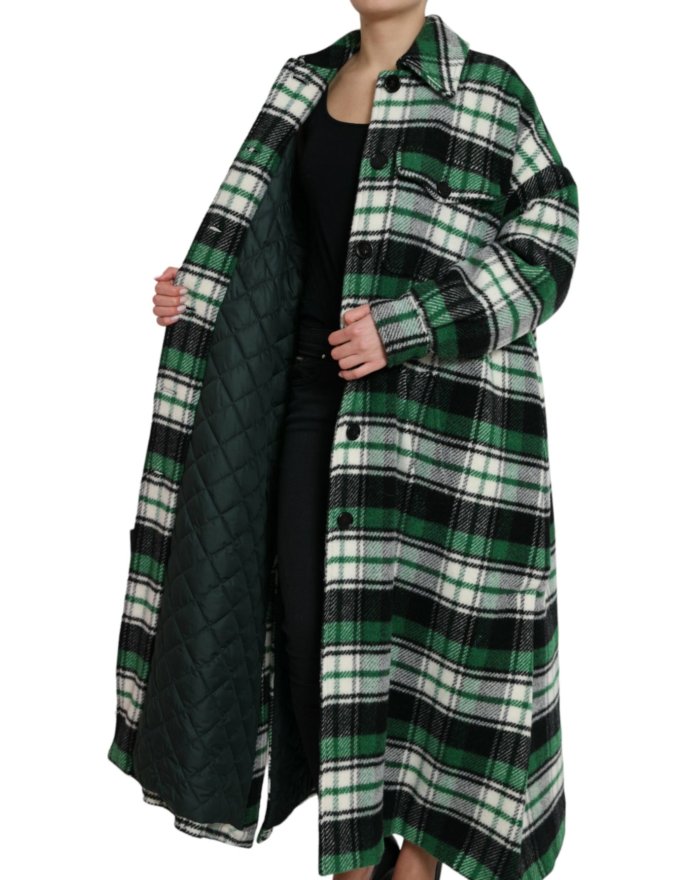 Dolce &amp; Gabbana Groen Geruit Lange Mouwen Casual Jasje