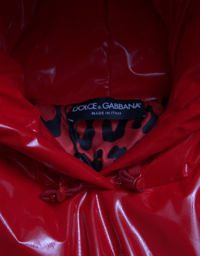 Dolce &amp; Gabbana Glanzende Rode Capuchon Korte Jas