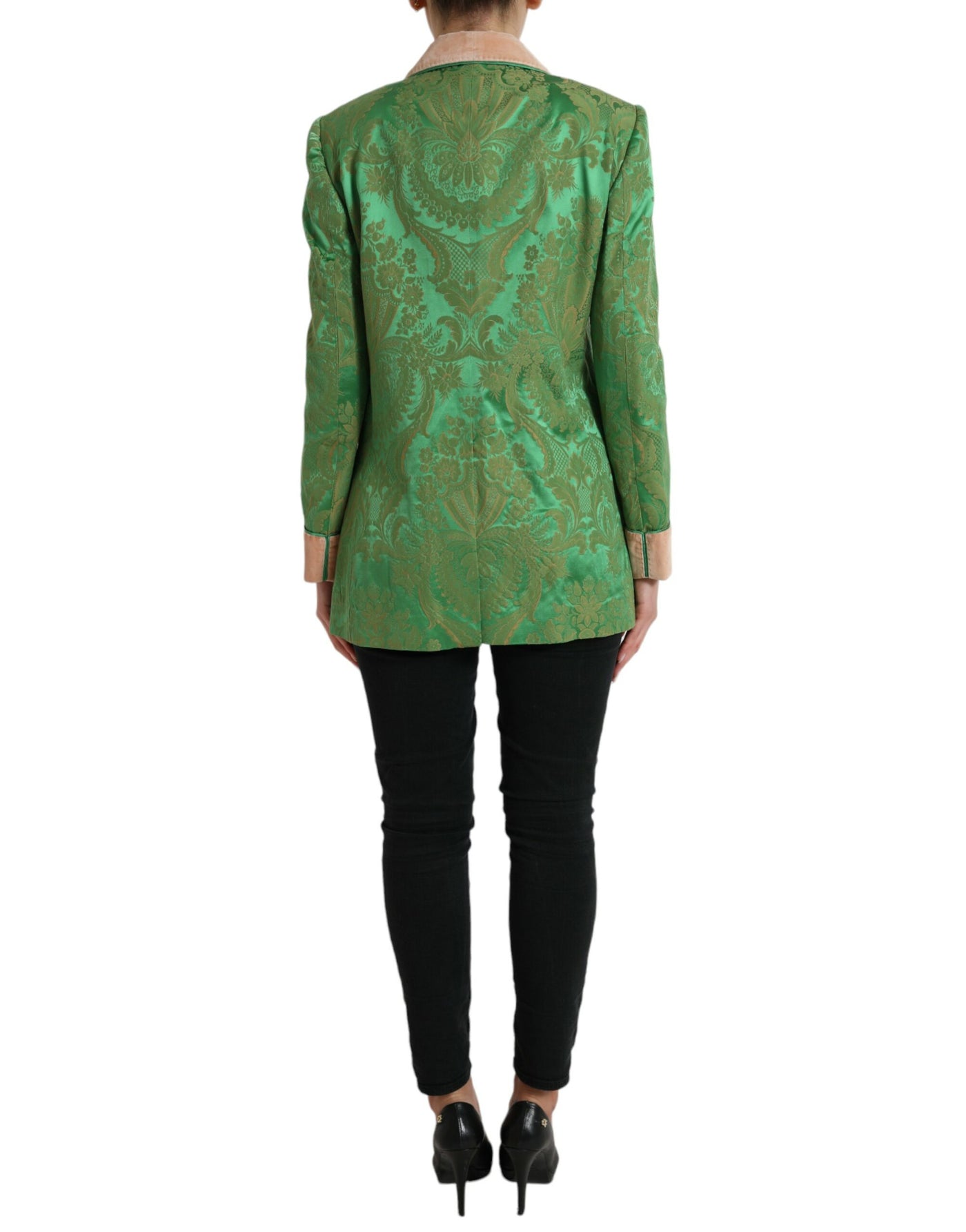 Dolce &amp; Gabbana Manteau croisé à fleurs vertes