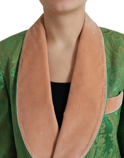 Dolce &amp; Gabbana Manteau croisé à fleurs vertes