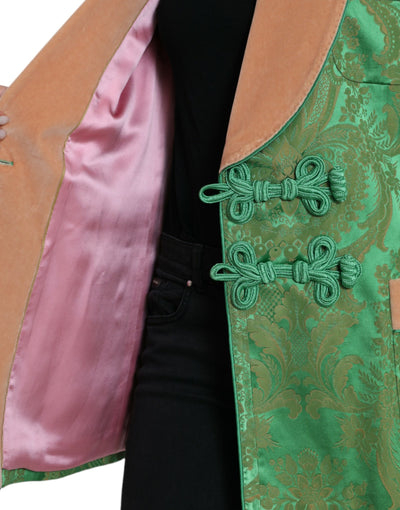 Dolce &amp; Gabbana Manteau croisé à fleurs vertes