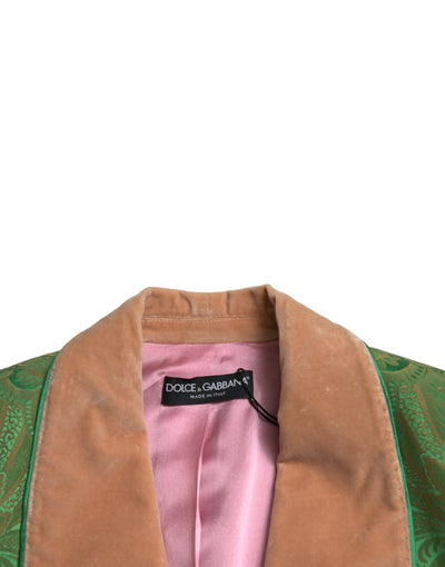 Dolce &amp; Gabbana Manteau croisé à fleurs vertes