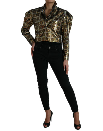 Dolce &amp; Gabbana Multicolor Polyester Pailletten Cropped Jasje