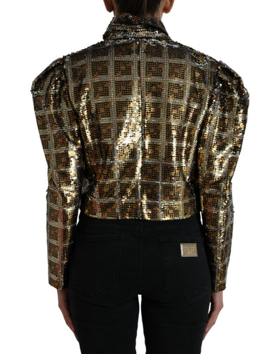 Dolce &amp; Gabbana Multicolor Polyester Pailletten Cropped Jasje