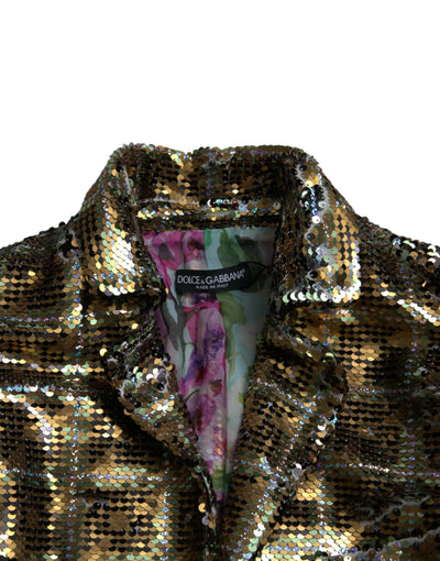 Dolce &amp; Gabbana Multicolor Polyester Pailletten Cropped Jasje