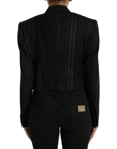 Veste croisée noire à rayures Dolce &amp; Gabbana SICILIA