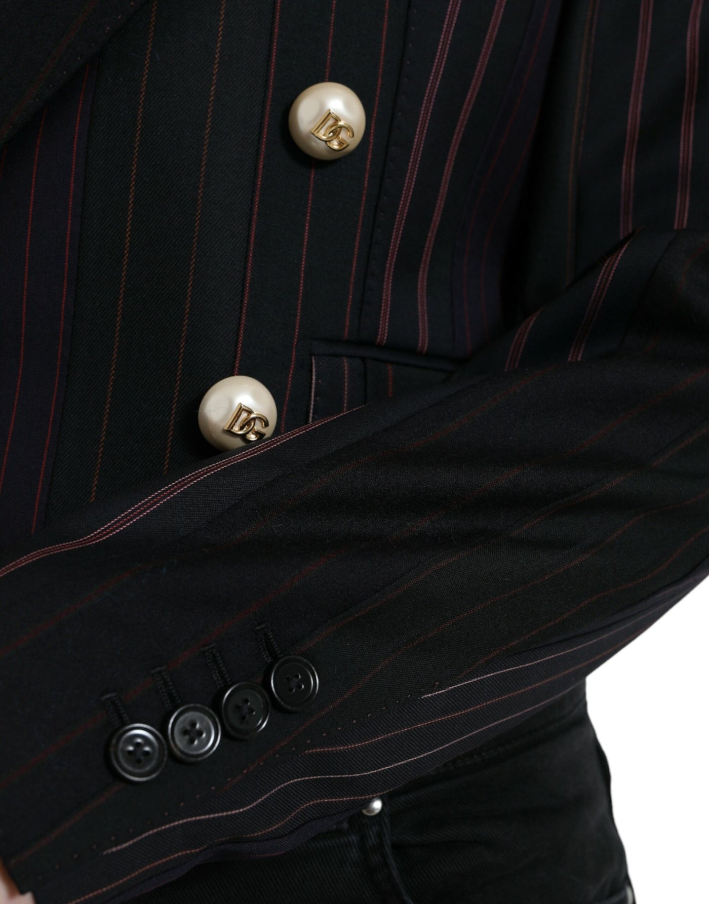 Veste croisée noire à rayures Dolce &amp; Gabbana SICILIA