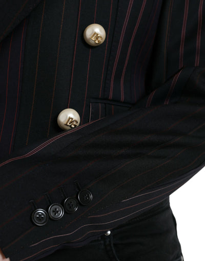 Veste croisée noire à rayures Dolce &amp; Gabbana SICILIA