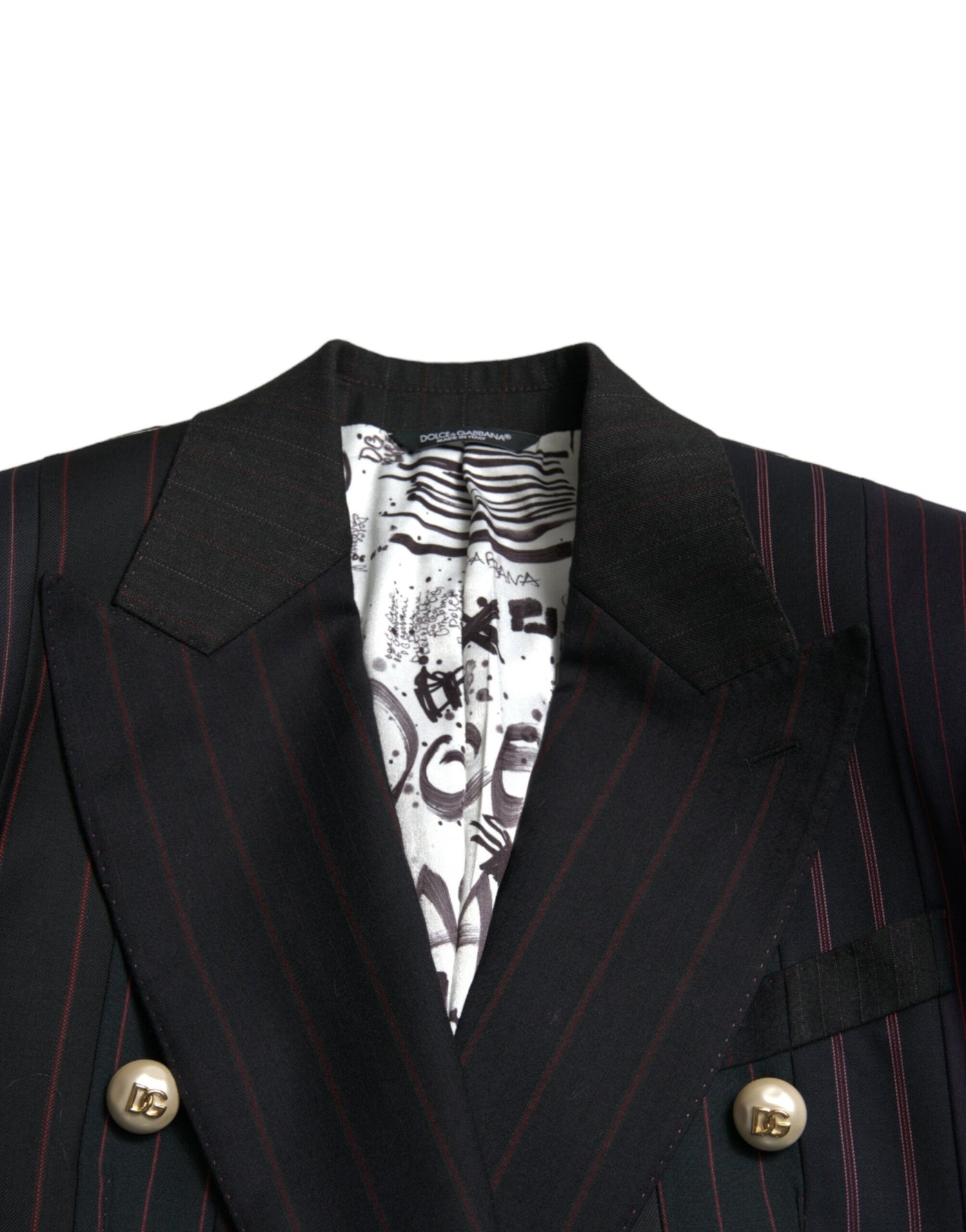 Veste croisée noire à rayures Dolce &amp; Gabbana SICILIA