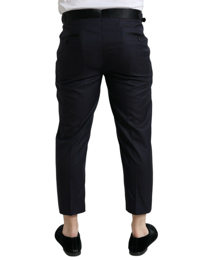 Dolce &amp; Gabbana Blauwe Wollen Cropped Taps Toelopende Broek