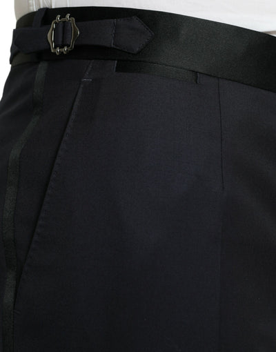 Dolce &amp; Gabbana Blauwe Wollen Cropped Taps Toelopende Broek